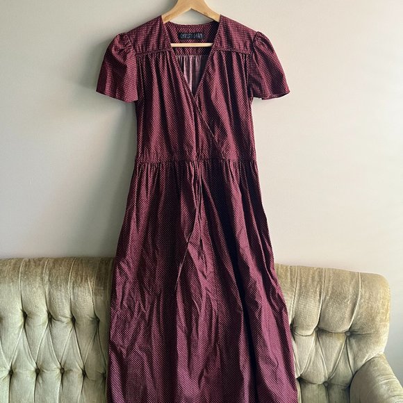 Christy Dawn Dresses & Skirts - Christy Dawn Burgundy Dot Midi Dress